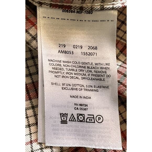 Columbia Sportswear Light Red TanPlaid Flannel Button Up Long Sleeve Shirt SzXXL - Picture 9 of 9